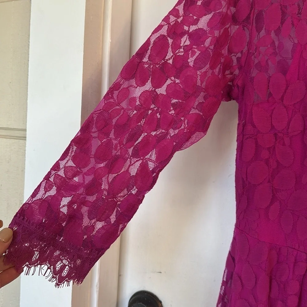 Free people lace magenta dress size 6